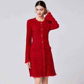 连衣裙;女式针织衫;时尚休闲套装