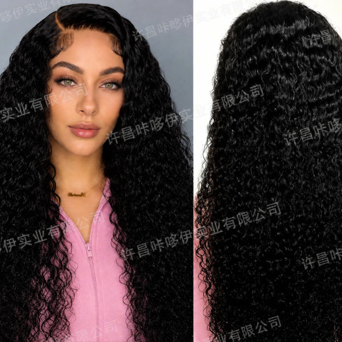 2026 Cross-Border 13×4 Deep Wave Lace Front Wig, High-Definition Transparent Front Wig, Glue-Free, Pre-Plucked Baby Hair 2026 Cross-Border 13×4 Deep Wave Lace Front Wig, High-Definition Transparent Front Wig, Glue-Free, Pre-Plucked Baby Hair