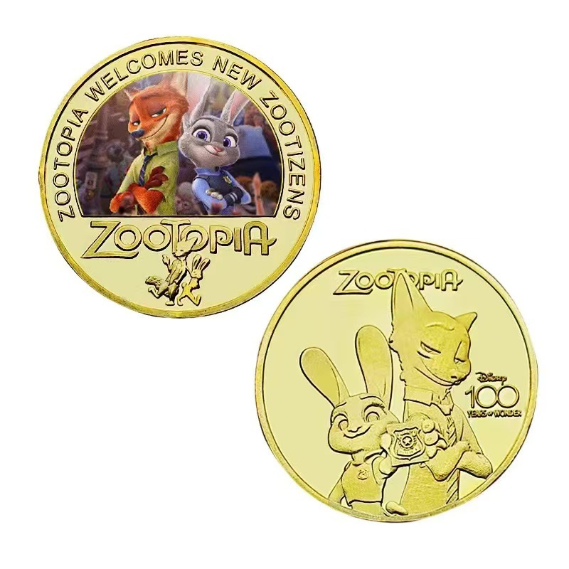 Monedas de Zoo Madden, monedas metálicas de animación, colecciones de regalos, medallones de metal estampadas.