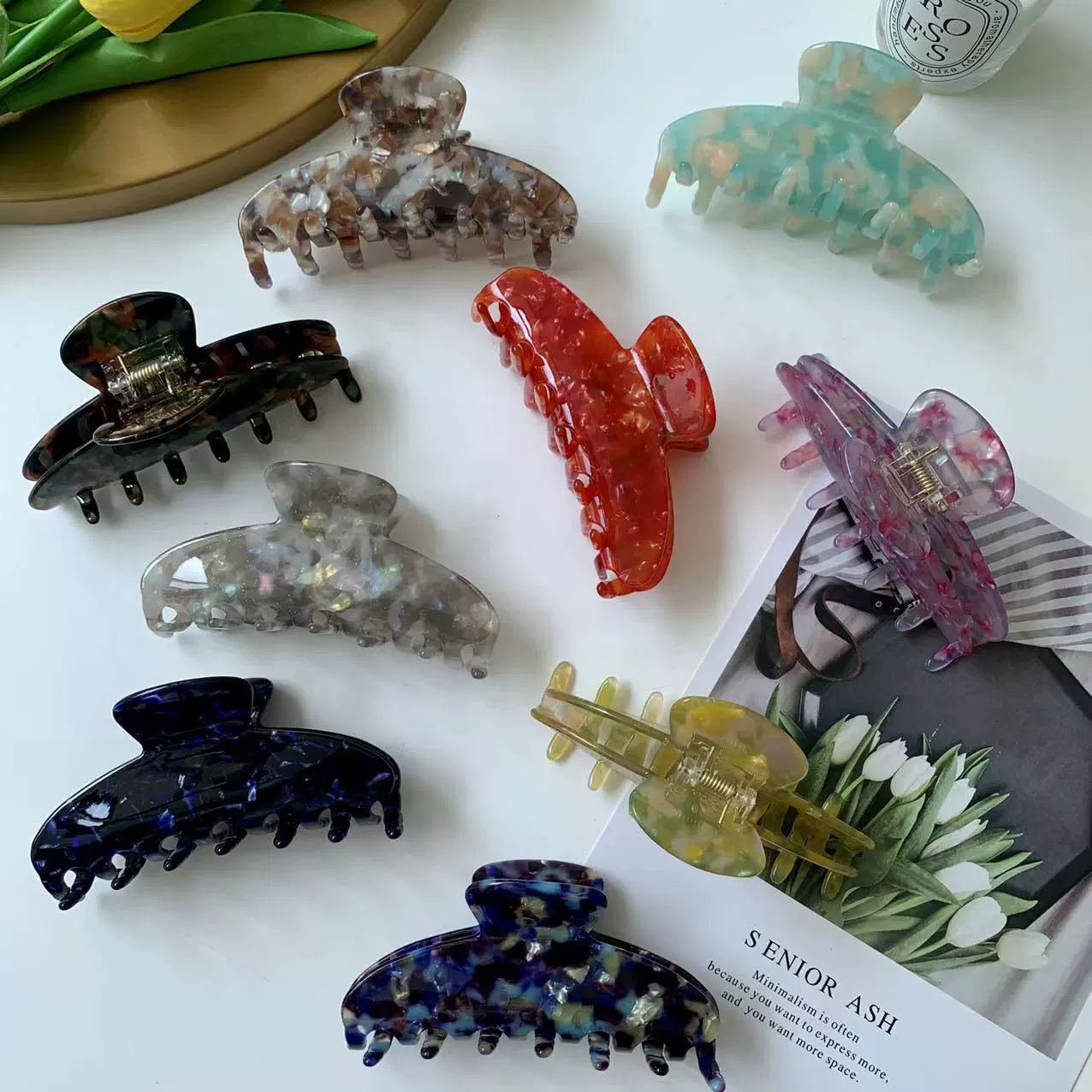 Акула, большая заколка для волос, crab pin, аксессуар для волос, новая коллекция, простой и элегантный дизайн, оптовая продажа