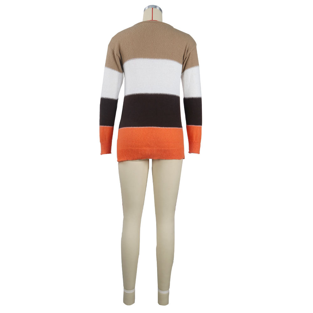 Patchwork Colorblock Striped Knitting Pullover Sweater