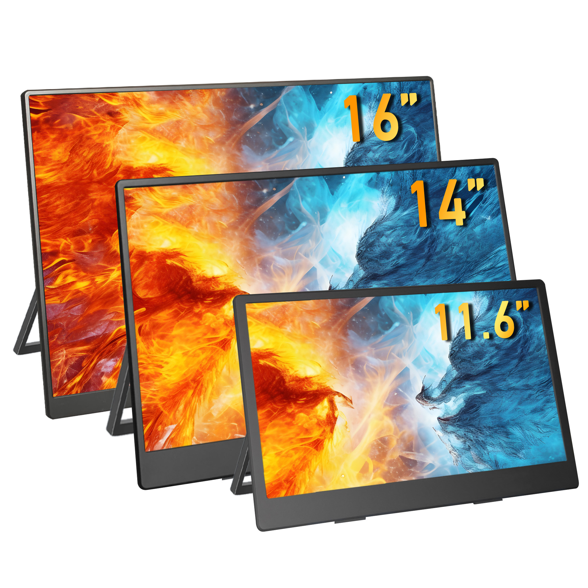 11.6inch - 18.5inch Portable Touch Screen 2K/4K High-Definition Lcd Display External Mobile Phone and Computer Secondary Screen