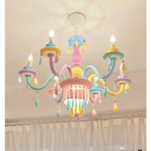 马卡龙儿童房吊灯北欧创意可爱公主房女孩卧室个性支吊灯具