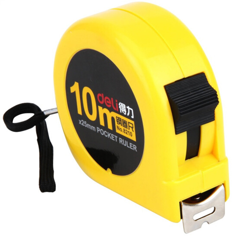 Deli 8210 cinta métrica de acero 10m cinta métrica suministros de oficina medición regla de carpintería regla de acero papelería suministros