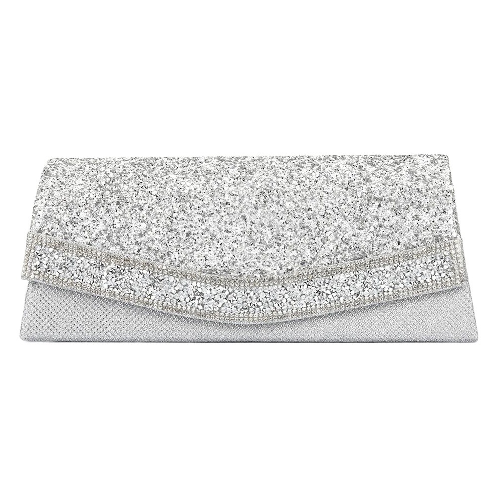 Nueva mujer europea y americana simple noche bolsa costura material diamante-incrustado brillante embrague bolsa crossbody bolsa 1602