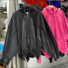 国境を越えた新型VTM刺繍文字oversize洗水は旧高街の男女カップルのゆるいフードを作る
