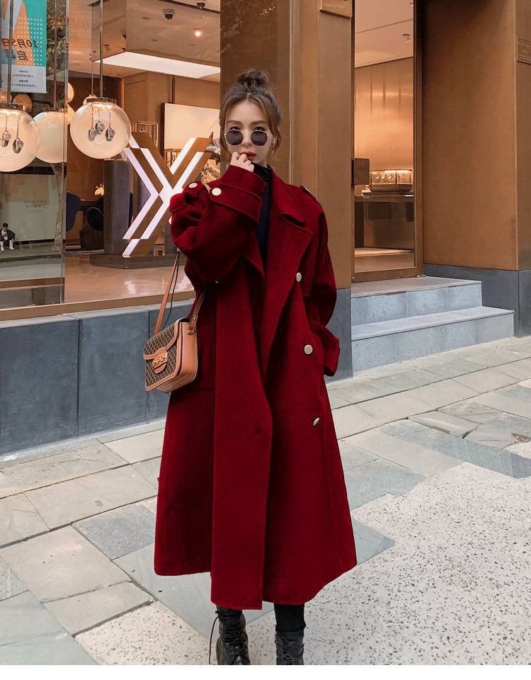 2023 Hepburn Wind Coat Women's Winter Thickened Fashionable Elegant Popular Korean Loose Double-breasted Woolen Coat Trendy_voghion.com