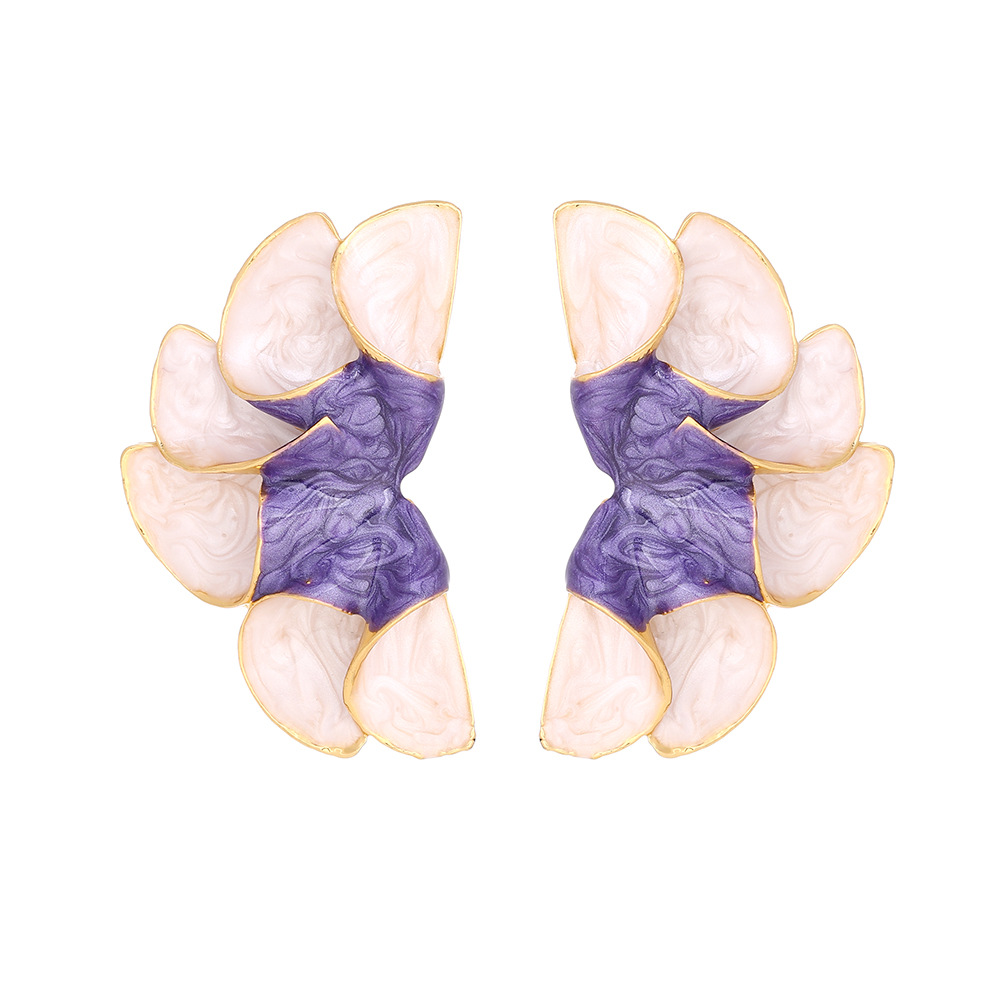 Flower Pattern 1 Pair IG Style Sweet Flower Enamel Zinc Alloy Ear Studs