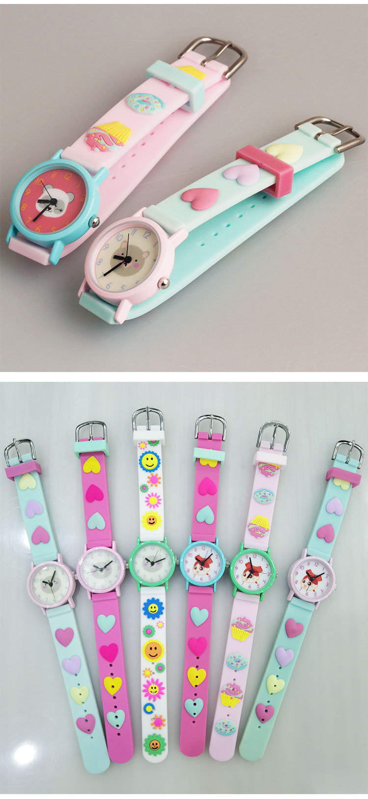 Neue Grundschuluhr Kinder Quarzuhr Cartoon-Muster 3D Silikon Geschenkuhr Geburtstagsgeschenk Uhr_voghion.com