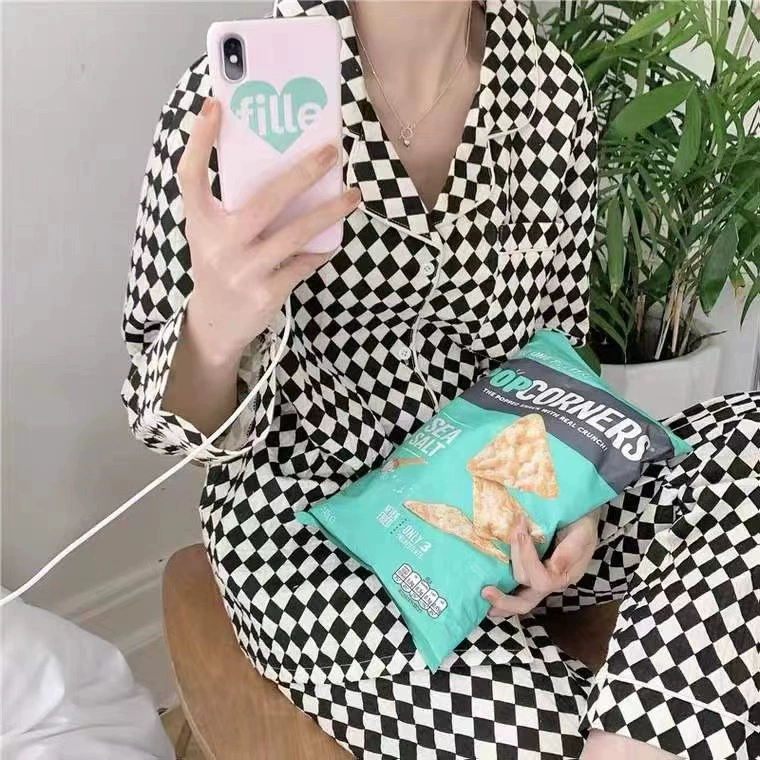 Long‑sleeve pajama cardigan, women’s cartoon print loungewear, relaxed fit, sizes M–XXL