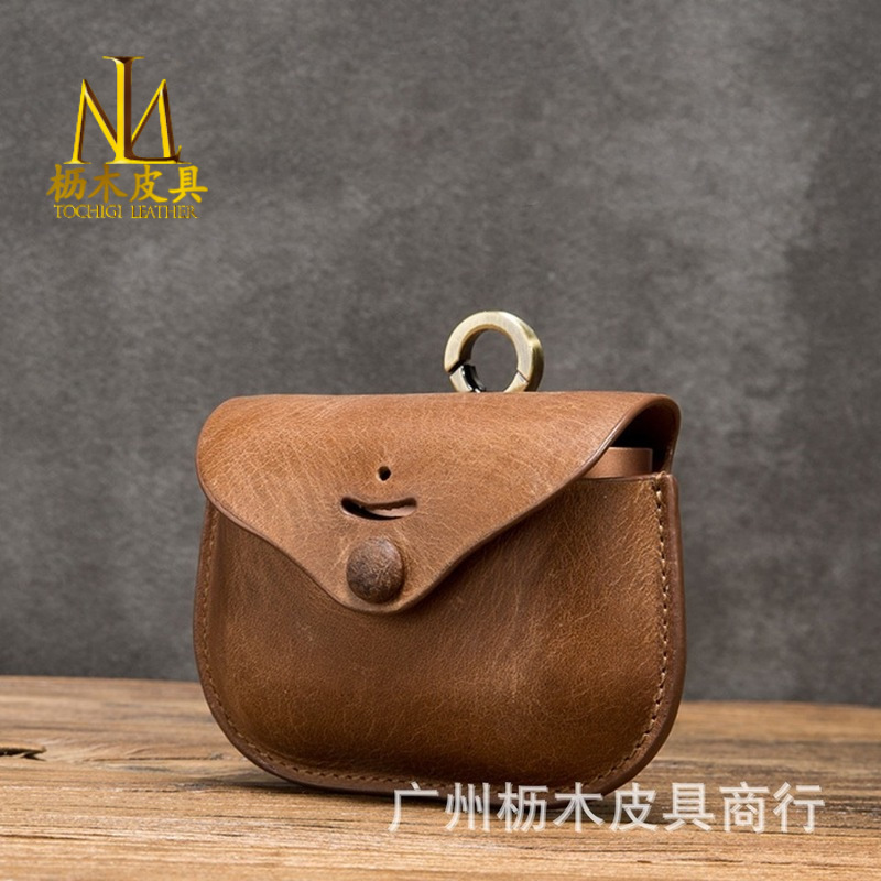 Handmade Retro Leather Apple Bluetooth Headset Protective Case for Airpods 123 Generation Waist Hanging Headset Leather Bag Handmade Retro Leather Apple Bluetooth Headset Protective Case for Airpods 123 Generation Waist Hanging Headset Leather Bag