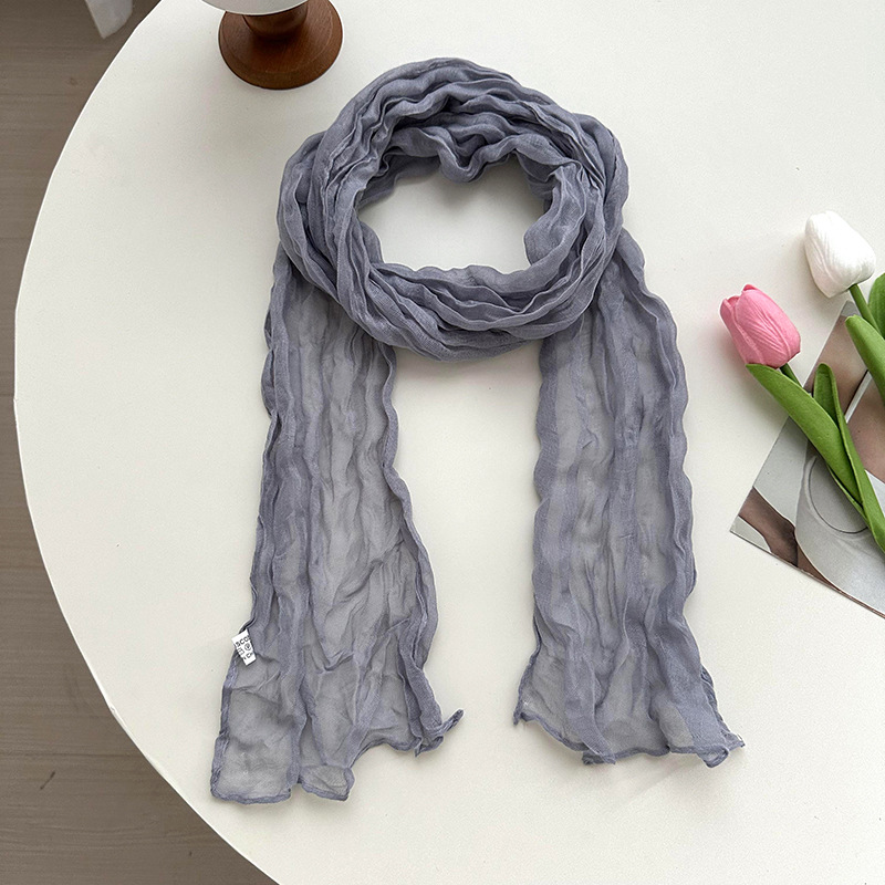 Bufandas damas plegadas nuevas bufandas de seda plegadas de color caramelo simple buena para el pañuelo de Bali