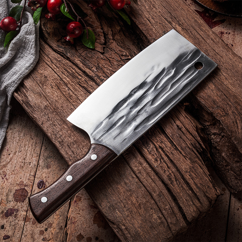 Cuchillo de cocina forjado hecho a mano directo de fábrica cuchillo de carne afilado para el hogar cuchillo de cocina de corte de doble propósito cuchillo de chef especial