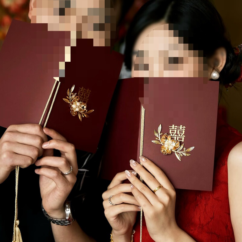 婚礼誓言卡订婚结婚红色简约誓词致辞宣言主持人新人手卡极储|undefined