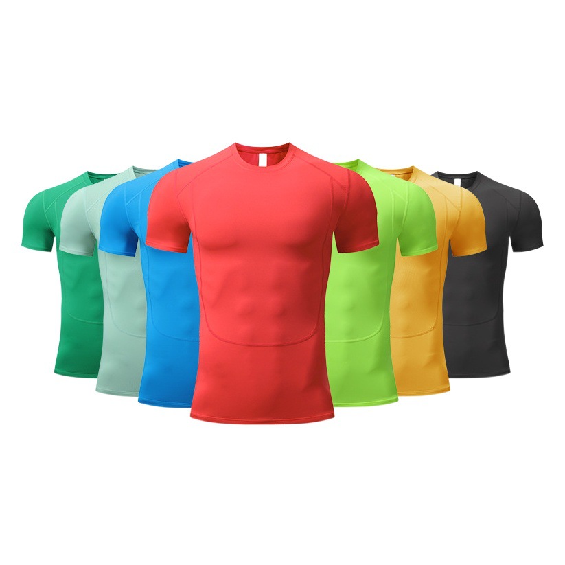Cross-Border deportes ropa de entrenamiento de los hombres de verano stretch correr entrenamiento Camiseta de manga corta corsé de compresión superior