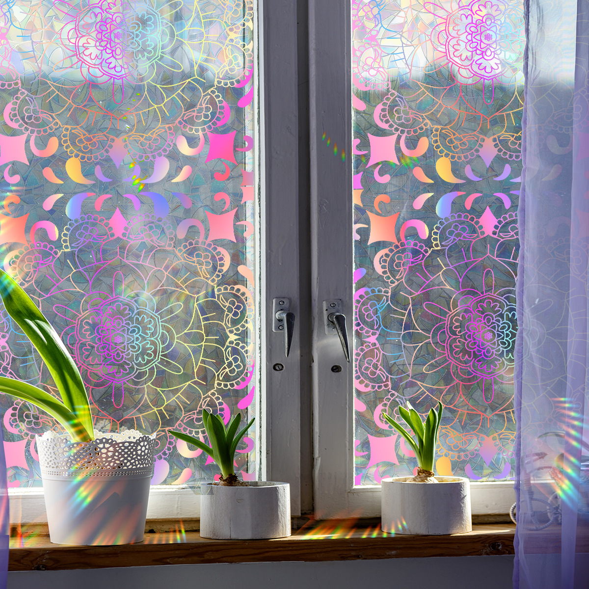140g Weight Glass paster Home Textiles & Decor Type PVC Material Leaf Pattern Casual, Pastoral Style Casual Pastoral Leaf PVC Glass Paster Wall Art 196
