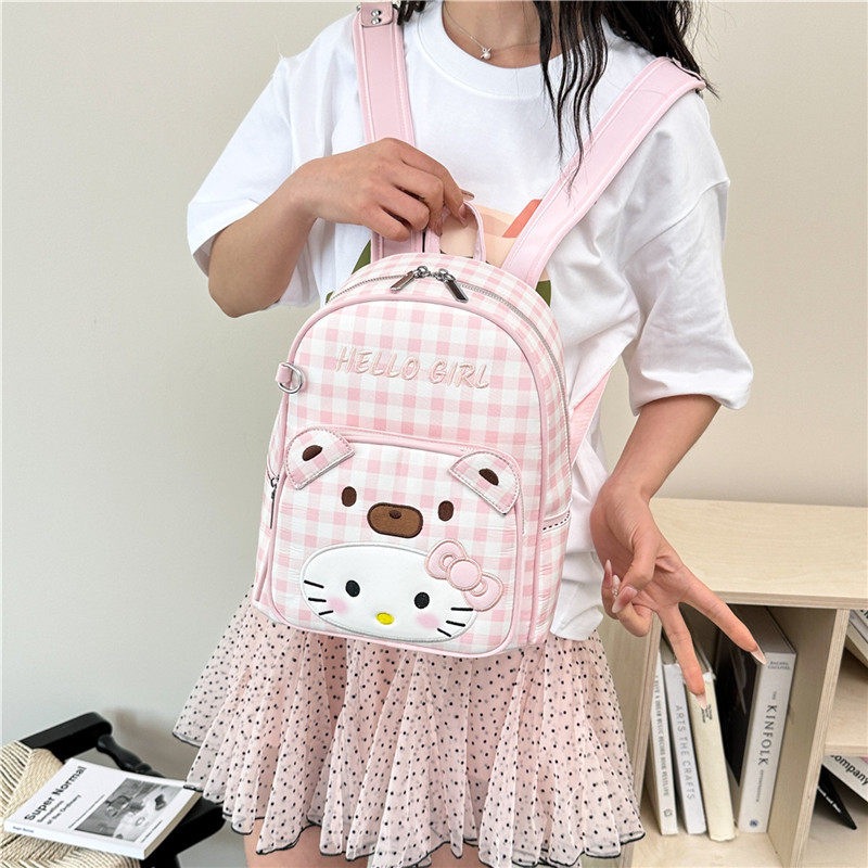 Popular Commuting este verano, nuevo bolso de clase de estudiantes, 2026 mochila de mujer, estilo coreano a cuadros.
