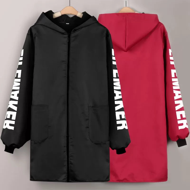 Añadir vello engrosado otoño invierno ropa de cocina casera impermeable a prueba de aceite a prueba de viento calentamiento delantal de cocina ropa de trabajo