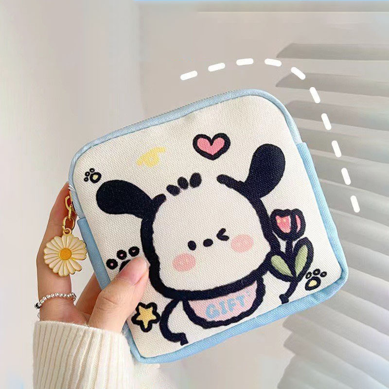 Sanitary napkin storage bag Monthly bag Student portable cute Pacha dog storage bag Cartoon lipstick bag