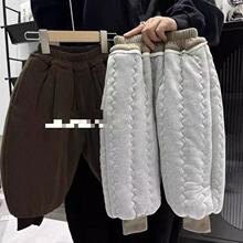 儿童三层加绒加厚棉裤冬季新款男女童宝宝韩版保暖一条过冬休闲裤
