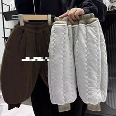 儿童三层加绒加厚棉裤冬季新款男女童宝宝韩版保暖一条过冬休闲裤