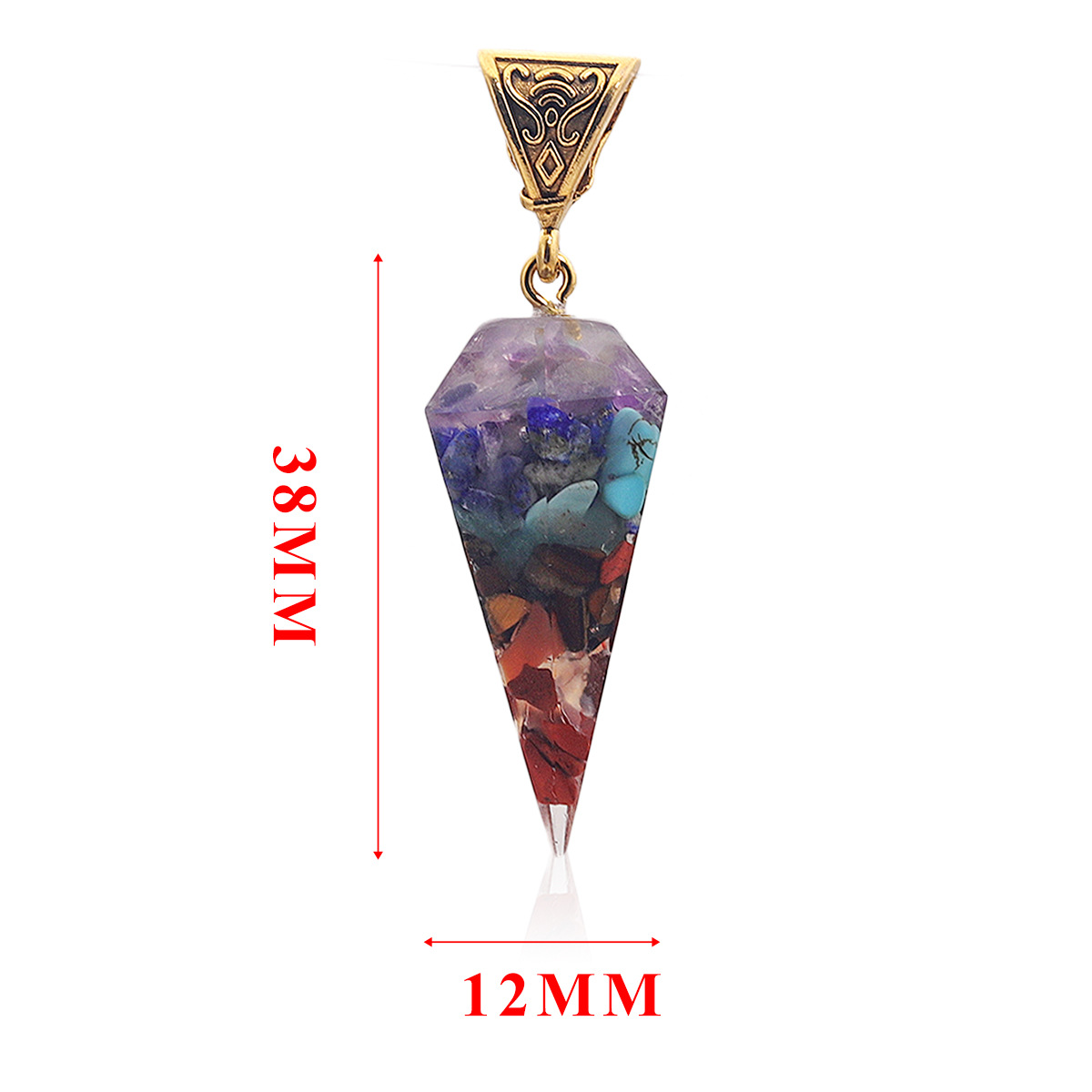 Colorido collar de grava de piedra natural resina pegamento envuelto colgante de piedra natural fábrica DIY accesorios de la joyería colgante