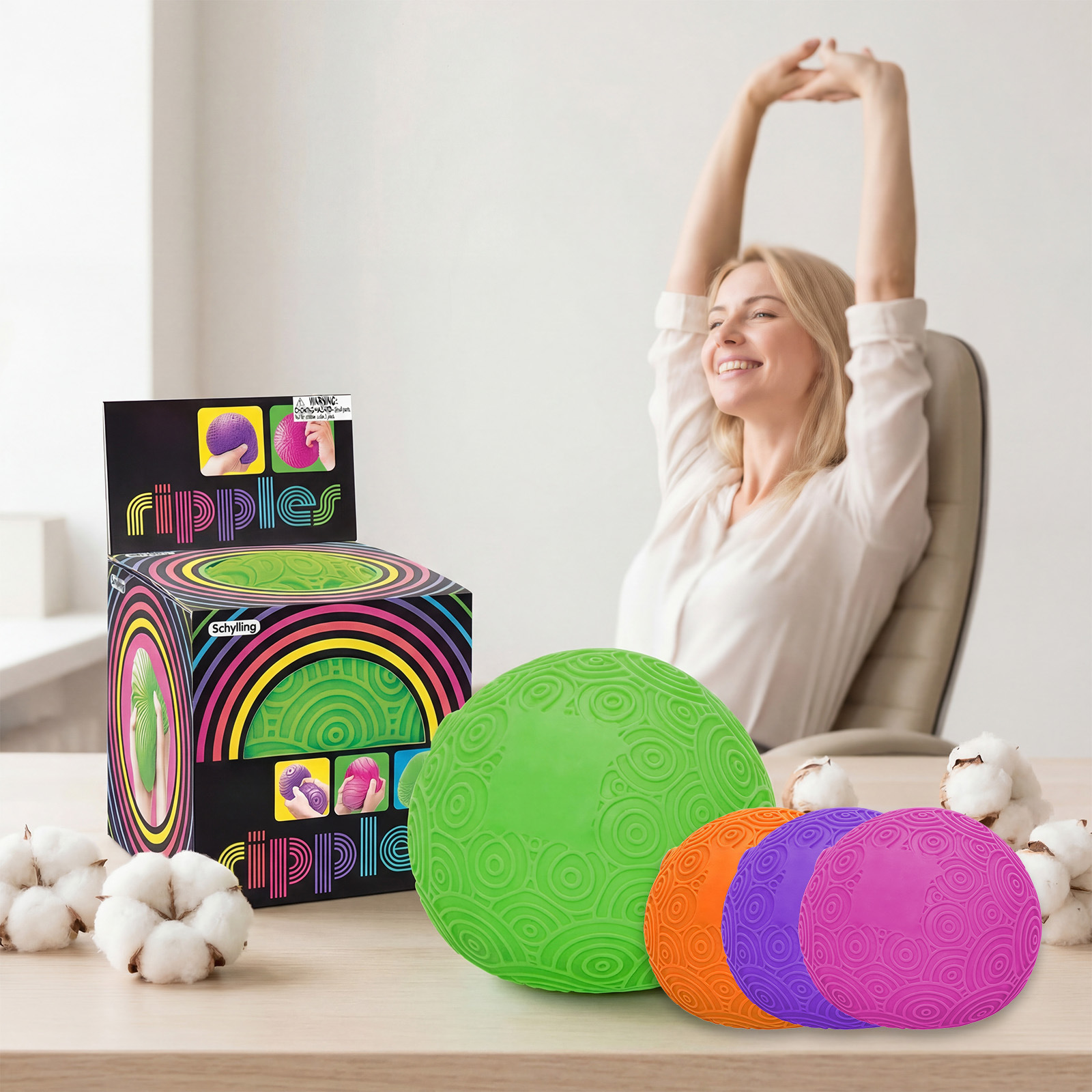 波纹解压球  软胶材质多色慢回弹发泄柔软弹力捏捏球手握减压锻炼