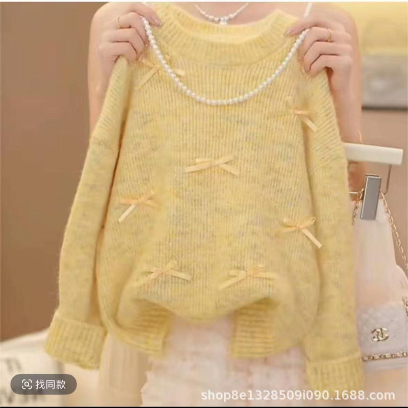 女童蝴蝶结套装裙子春秋2025新款儿童毛衣打底衫蛋糕裙甜美超好看|undefined