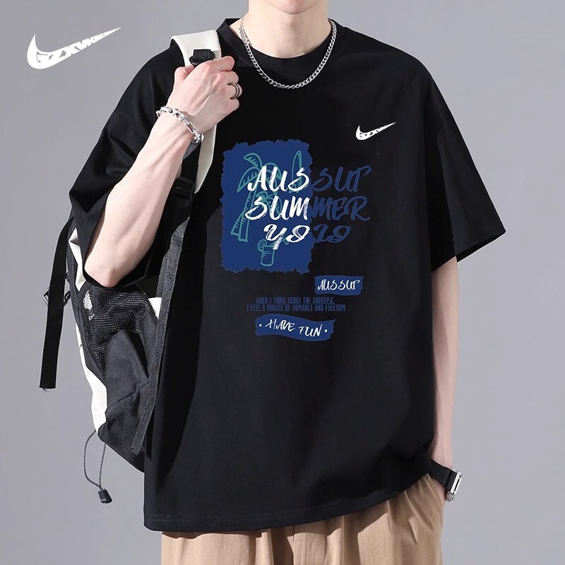 Cross-border Men's 2024 Summer New Short-sleeved T-shirt Boys Couple Loose Trendy Brand All-match Cotton Half-sleeved T-shirt for Women Cross-border Men's 2024 Summer New Short-sleeved T-shirt Boys Couple Loose Trendy Brand All-match Cotton Half-sleeved T-shirt for Women