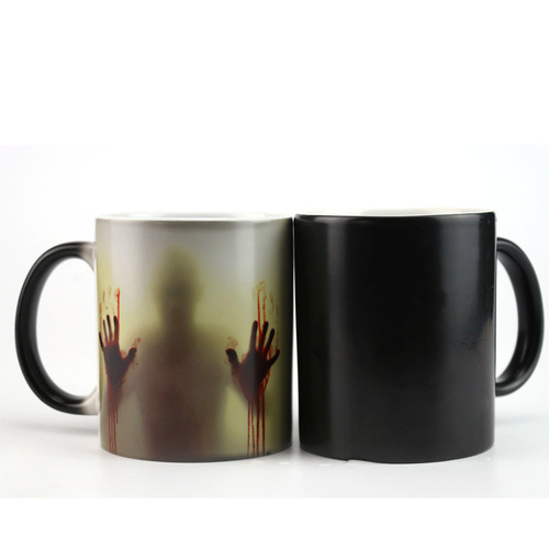 Horror Show Zombie Color Changing Mug American TV Series Heat Sensitive Funny Zombie Cross Border American Student Coffee Cup Wholesale