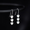 Tide, earrings heart shaped, cute long ear clips, simple and elegant design