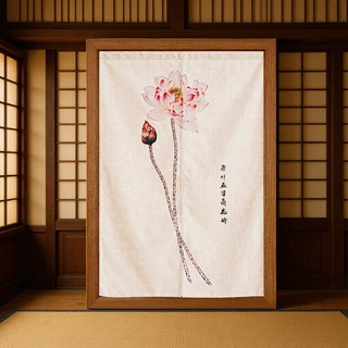 厨房帘厕所门帘布帘中式卧室中式半帘隔断装饰布艺风水帘卫生间