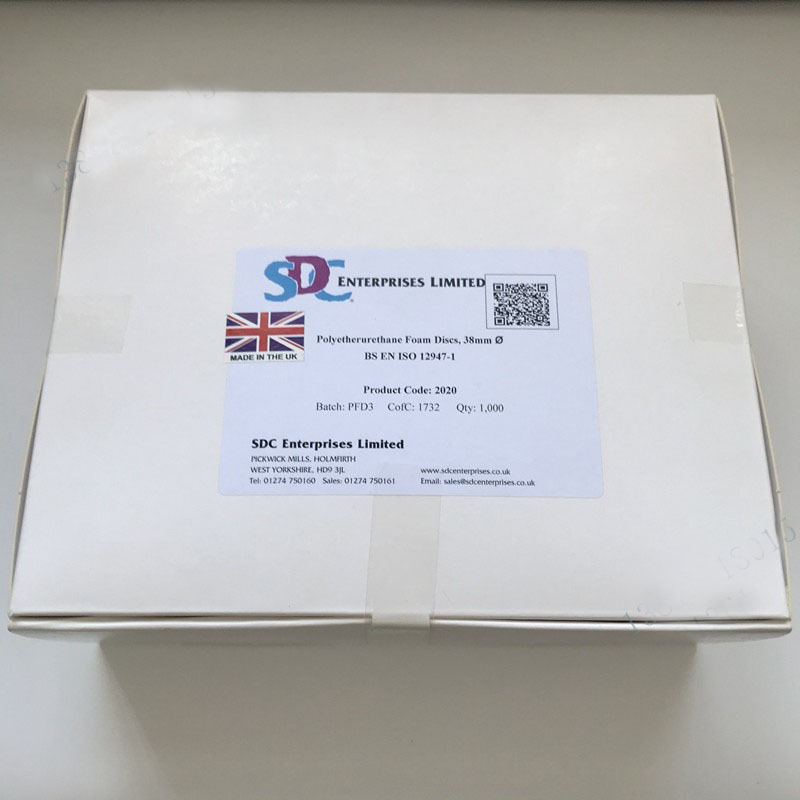 SDC聚氨酯泡沫泡棉马丁代尔耐磨测试用海绵垫片泡棉直径38mm
