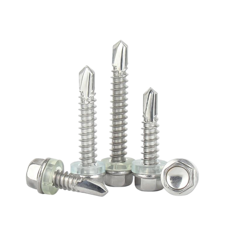 Tornillos autoperforantes hexagonales con cabeza plana