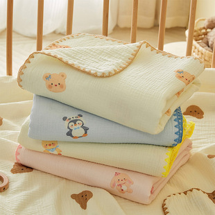 Category a Baby Cotton Gauze Bath Towel Blanket Dual-Purpose Blanket Pure Cotton Seersucker Summer Quilt