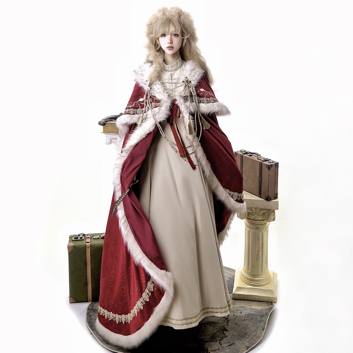 2026 Xiong Doujiang Original Imperial Coronation Lolita Women's Lolita Cape Dress Daily Outfit 9744
