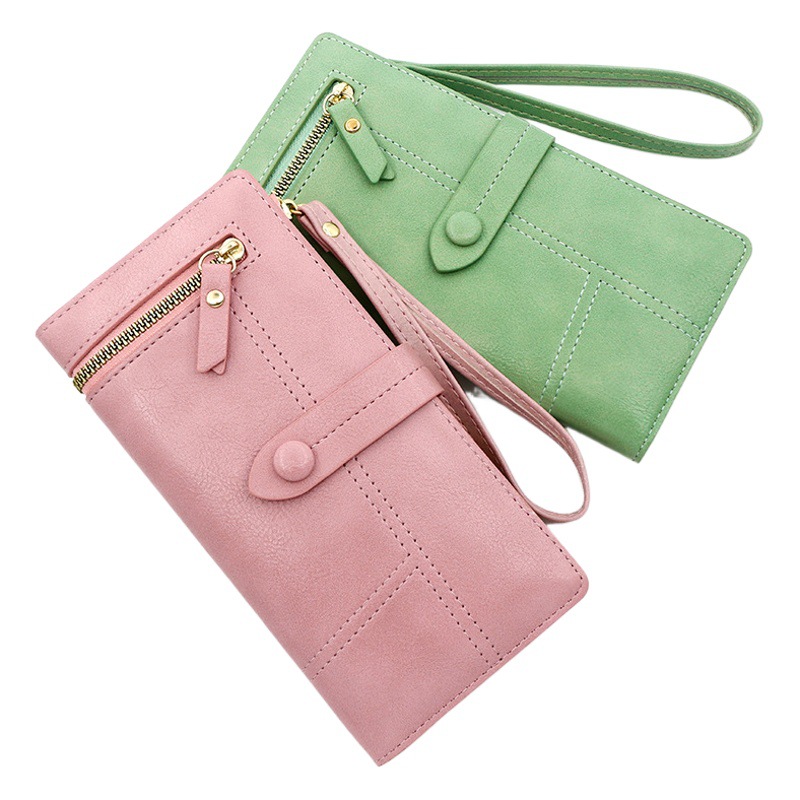 Cartera larga para mujer con cremallera y múltiples tarjetas