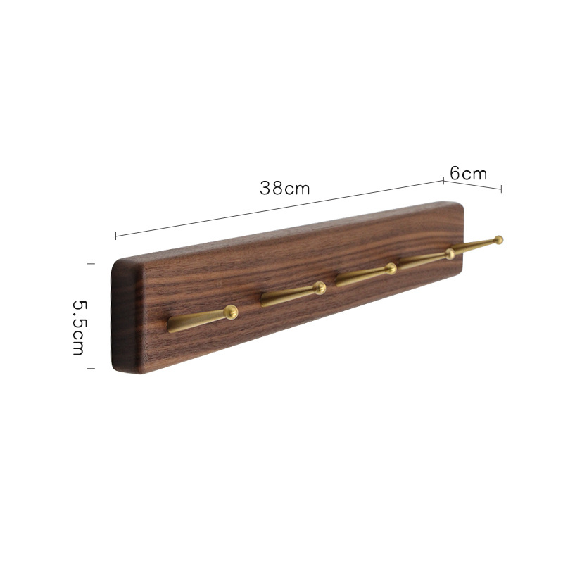 Fábrica directa sin perforación gancho de ropa de nuez negra puerta de entrada gancho de llave de pared almacena gorras de ropa de puerta image 18