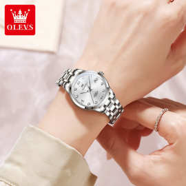 瑞士认证欧利时品牌全自动机械表夜光高级感时尚女士防水手表女表