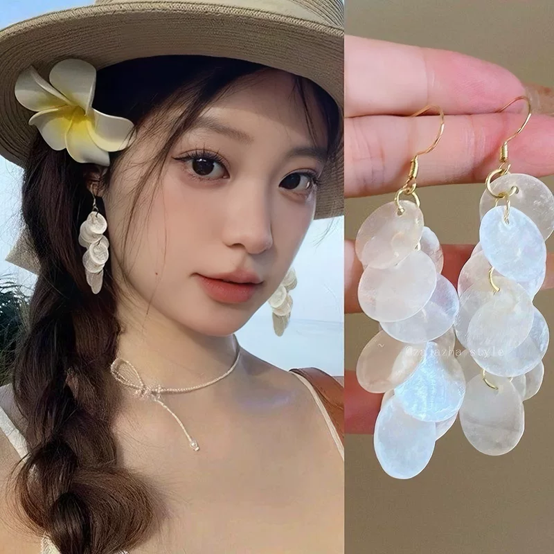 Earrings with tassels, ear clips, no pierced ears