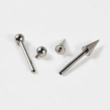 G23钛内螺纹舌钉双头圆球圆锥舌钉直杆人体穿刺饰品