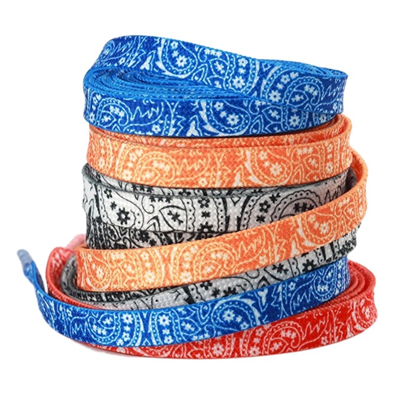 Adecuado para AJ1 Air Force N ° 1 colorido Hipster cordones de los zapatos hombres y mujeres plana aj4 creativo AF1 zapato cuerda Flor de anacardo cordones