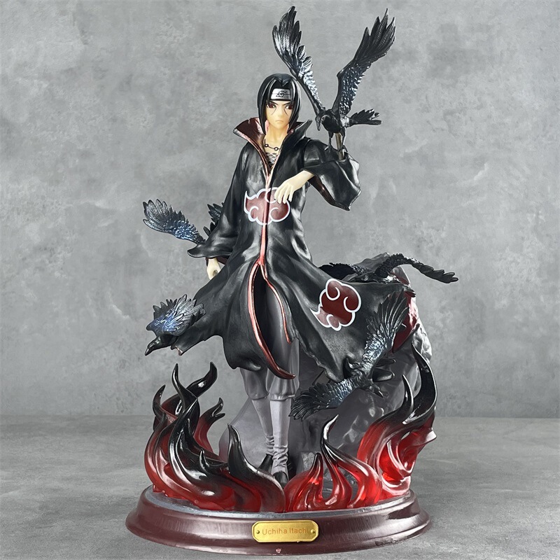 Naruto Crow Shrine Itachi Akatsuki Organization Premium Edition Gk Uchiha Itachi Statue Anime Model Desktop Ornament