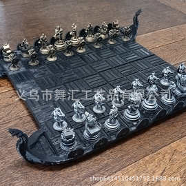 跨境维京主题复古兵人国际象棋 暗黑奇幻风棋具套装