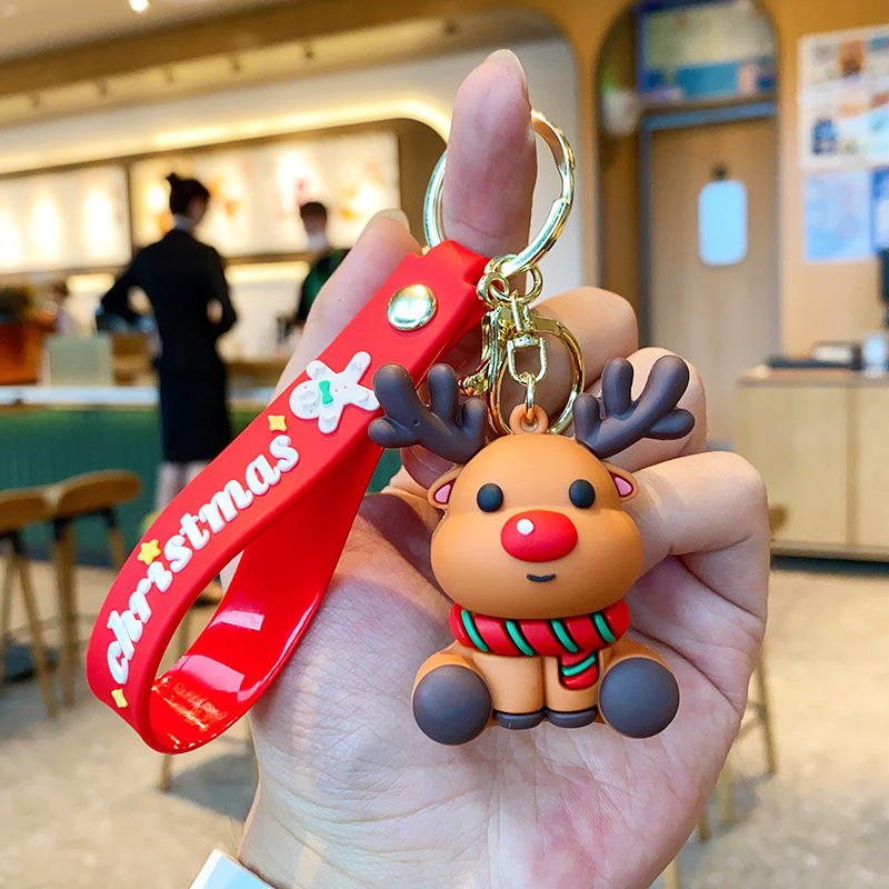 古典的なサンタクロースのキーホルダークロスボーダーストラップバッグアクセサリー自動車チェーン小商品カップル小プレゼント卸売り|undefined