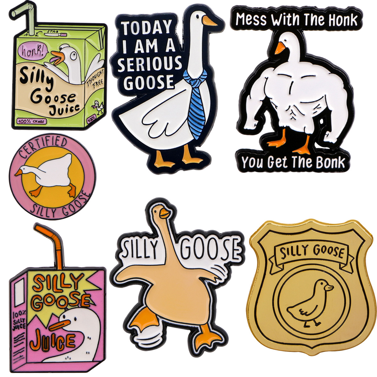 8g Weight Brooches Classification Casual, Daily Occasion Zinc alloy Material Swan, Letter Pattern All Seasons Season Unisex Gender Enamel Design Cute Style Cute Pin Swan Letter Zinc Alloy Enamel Unisex Brooches 1