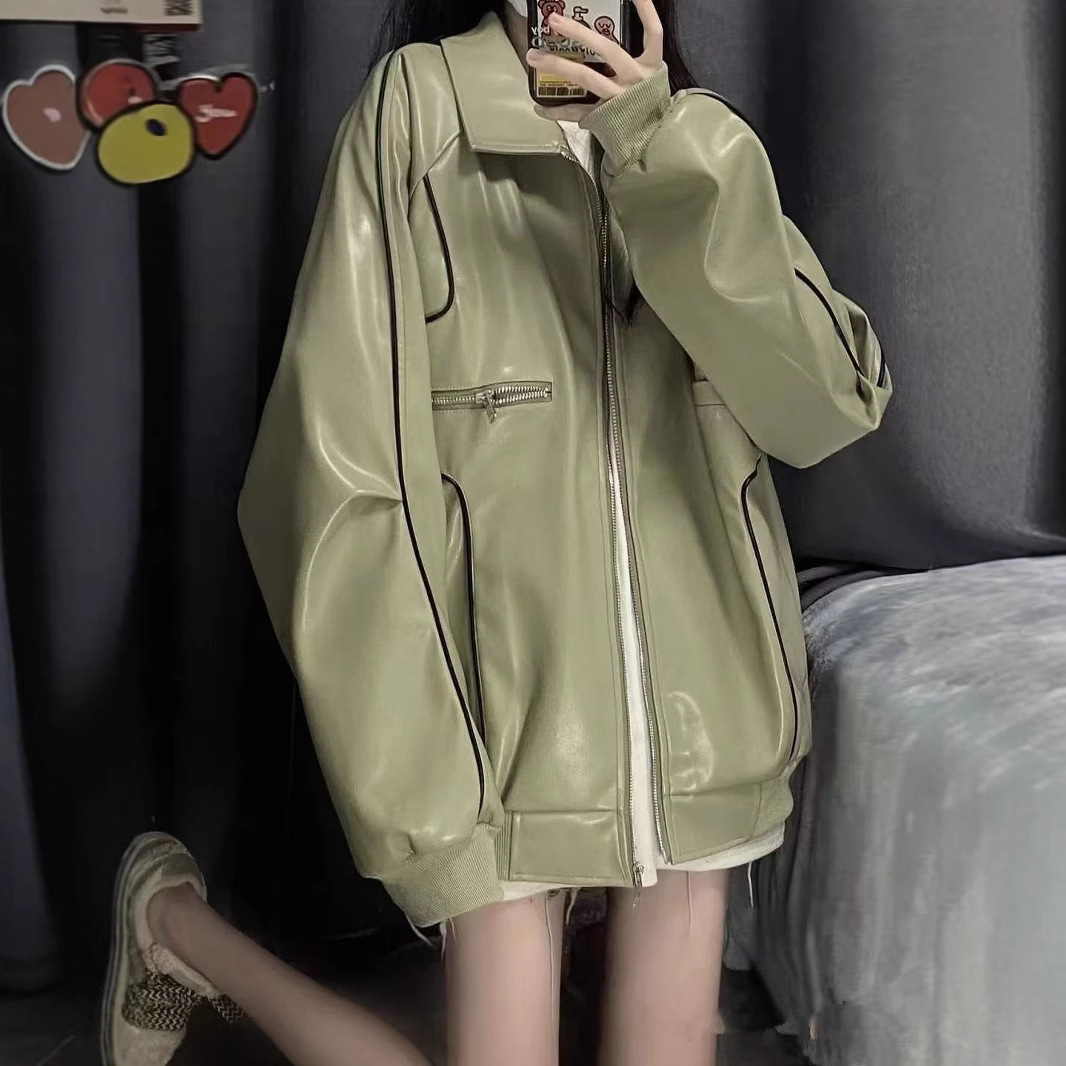 Padrino chaqueta de cuero de locomotora de gran tamaño nicho, chaqueta de cuero de guangzhou, chaqueta de cuero retro americana.