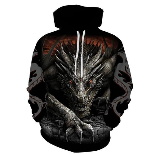 【S-3XL】European and American 3D Digital Printing Hooded Sweatshirt Autumn/Winter New Men's Jacket