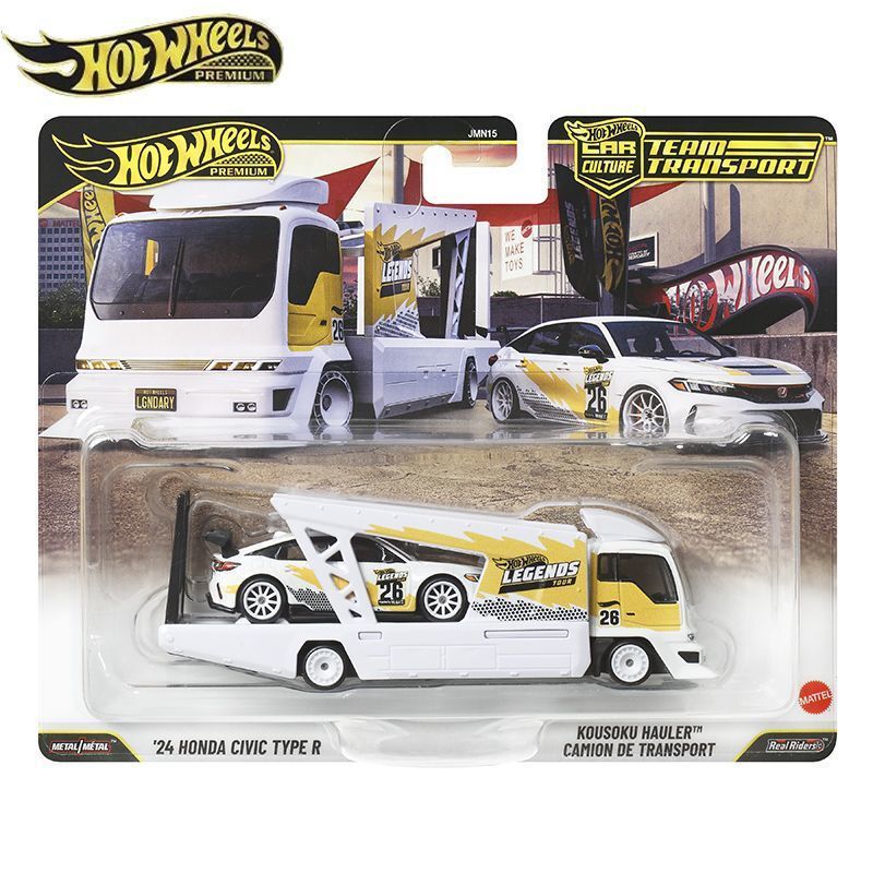 Hot Wheels Car Culture Iron Base Rubber Tire Honda Civic Transporter Alloy Car Model FLF56 Hot Wheels Car Culture Iron Base Rubber Tire Honda Civic Transporter Alloy Car Model FLF56