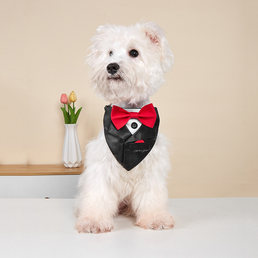 TANPOPO transfronterizo nuevo traje de mascota toalla triangular fiesta de bodas mascota decoración bufandas perros perros collares